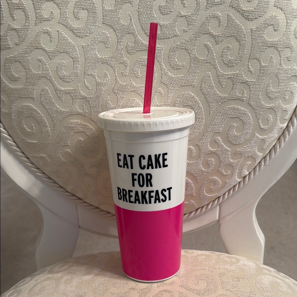 kate spade Eat Cake For Breakfast Tumbler with Straw